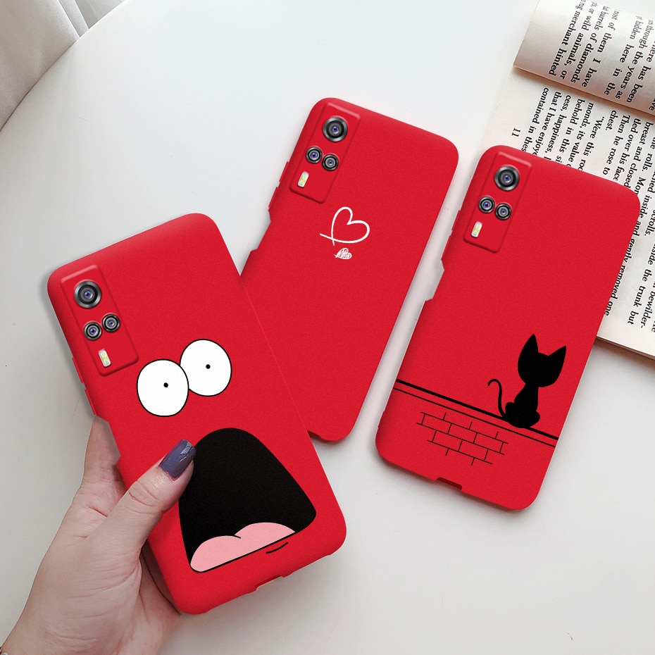 For Vivo Y53s 4G Case 6.58'' Cute Cartoon Painted Silicone Slim Matte TPU Back Cover For Vivo Y53s Vivo Y53s Y 53s 4G 