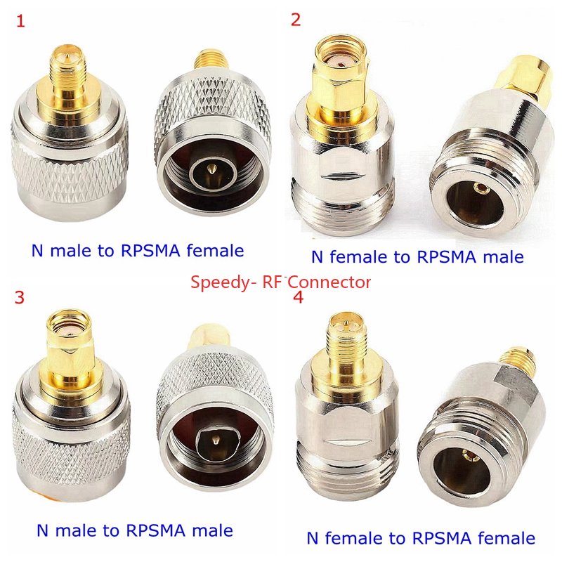 L16 N Type To RPSMA Male Female Straight Connector RP-SMA Reverse Pole To N RF Adapter Coaxial New Brass Nickel Plated Copper
