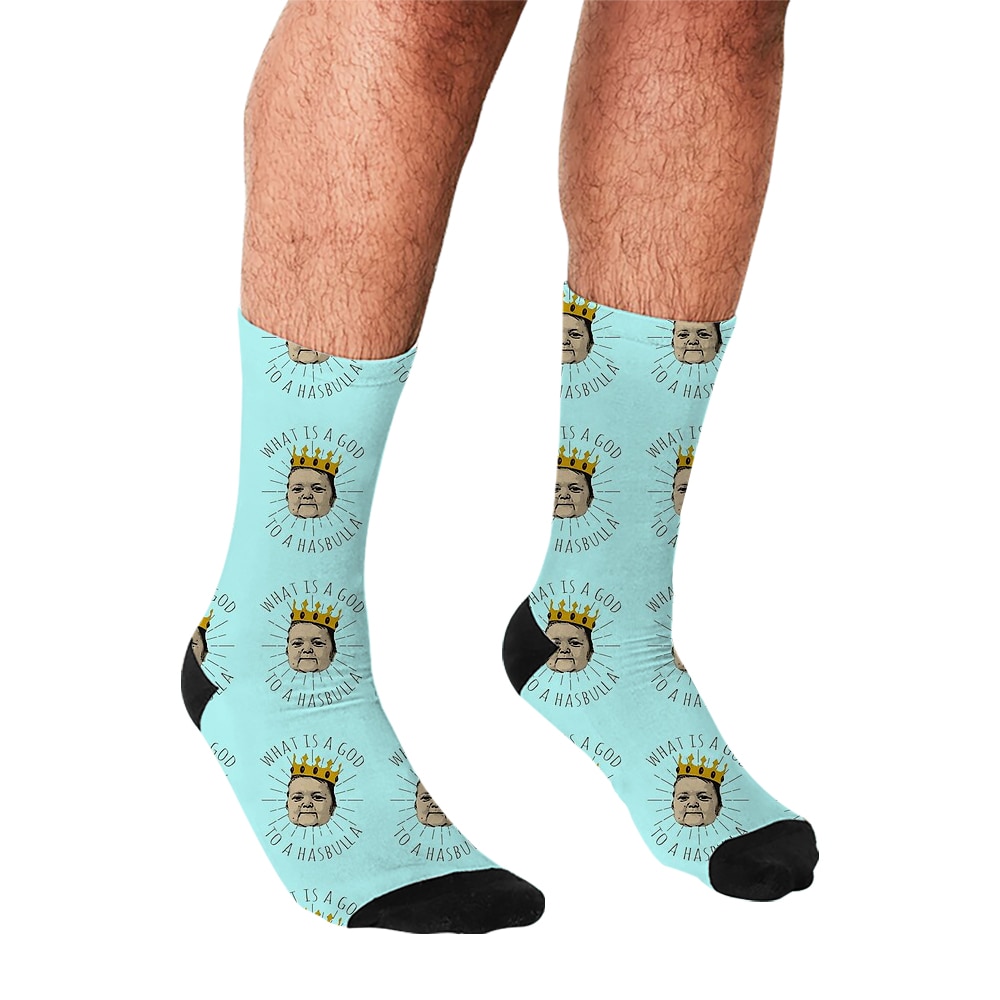 Men's Funny socks hasbulla magomedov what is a god Socks harajuku Men Happy hip hop cute boys Crew Casual Crazy Socks for m