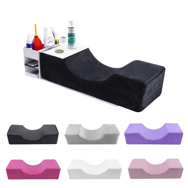 Lash Pillow Neck Support Eyelash Pillow Soft Grafting Eyelashes Memory Foam Eyelash Extension Pillow Makeup Salon With Pocket