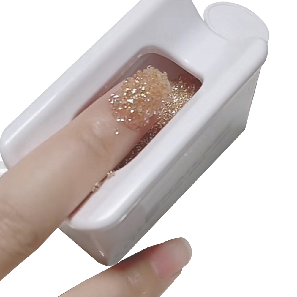 1Pcs Nail Powder Recovery Box Wetted Flash Powder Container Double-layer Convenient Beads Nail Jewelry Diamond Recovery Box Tool