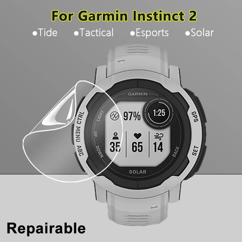 Ultra Clear Screen Protector For Garmin Instinct 2 2S Solar Smart Watch Soft TPU Repairable Hydrogel Film -Not Tempered Glass