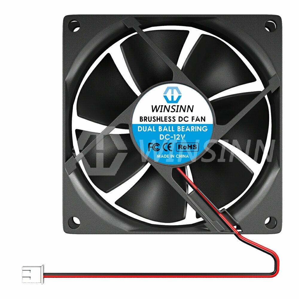 WINSINN 80mm Fan DC 5V 12V 24V 8025 Sleeve / Dual Ball Bearing Brushless Cooling 80x25mm 2PIN