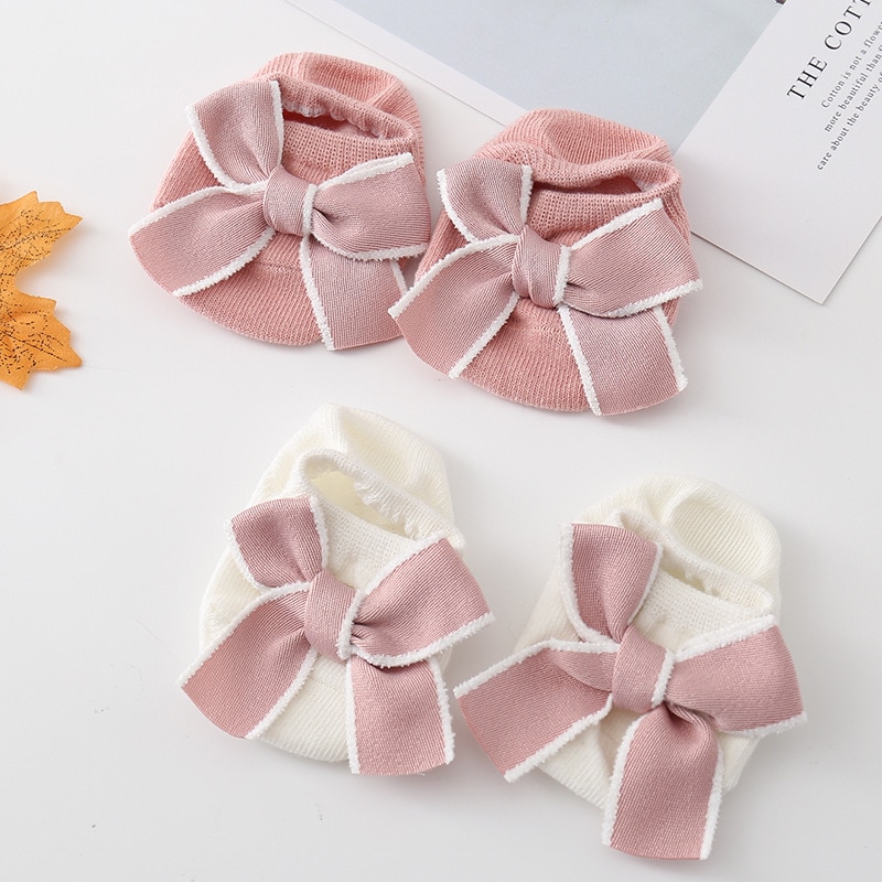 Baby Accessories Socks Girl Baby Newborn Cute Bow Cotton Socks Dropshipping 2022 Girls Non Slip Boy Kids Toddler Socks 0-3 Years