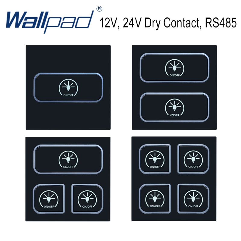 12V 24V DC Dry Contact RS485 1 2 3 4 Gang 2 Way Wall Light Switch With LED Indicator Wallpad Click Button AC110~220V Module Only
