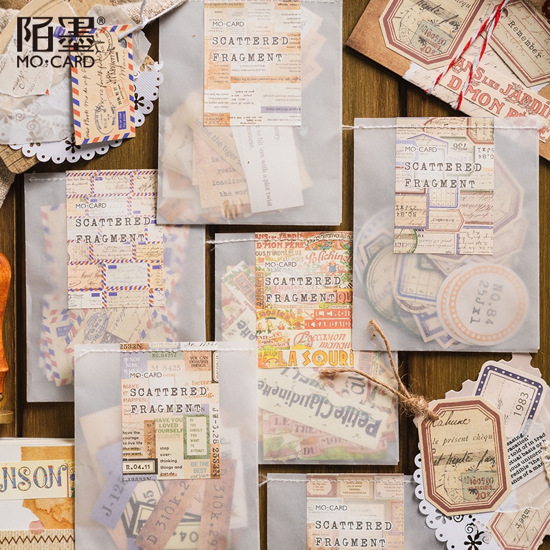 40pcs Vintage English airmail letter Decorative Frame Stickers Scrapbooking Label Diary Stationery Phone Art Journal Planner