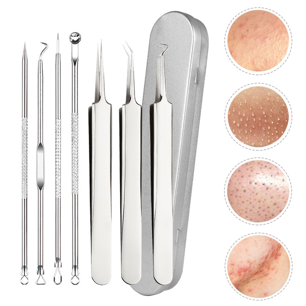 7Pcs/Set Blackhead Acne Needle Blemish Extractor Remover Stainless Needles Remove Tools Blackhead Remover with Box
