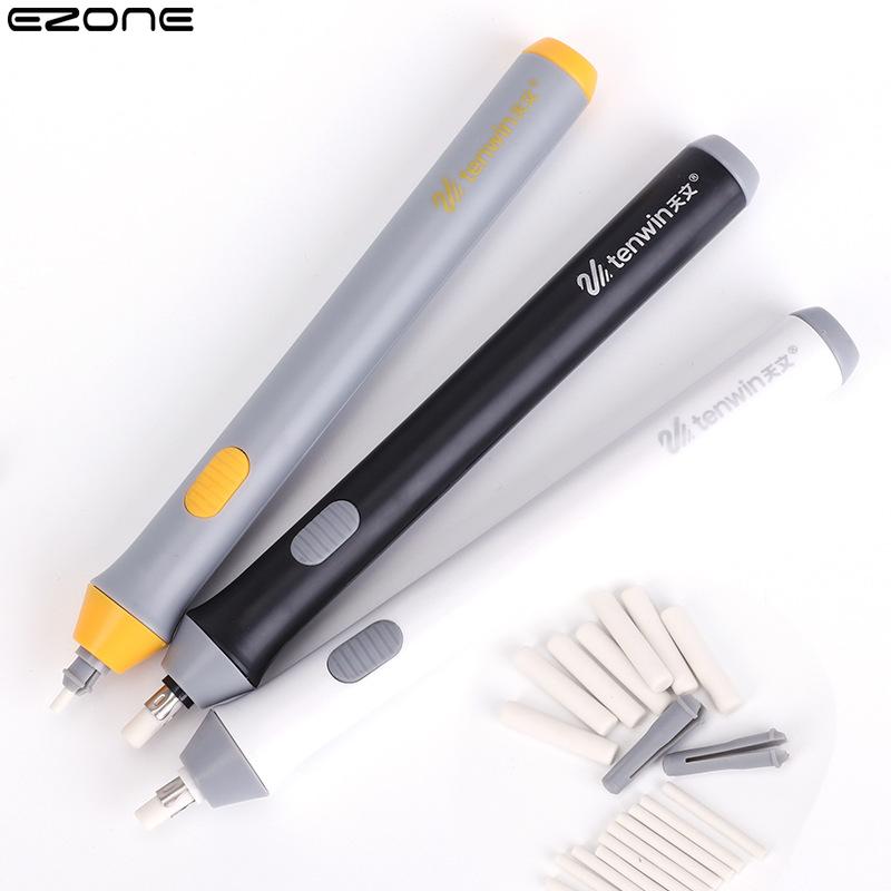 EZONE Electric Eraser Pencil Drawing Mechanical Adjustable Electric Rubber Eraser for Kids School Office Art Supplies Stationery
