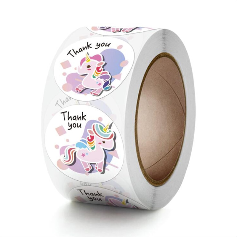 100PCS Watercolor Unicorn Praise Thank You Sticker Labels Sealing Paper Stickers Stationery Supply Decoration Child Scrapbooking