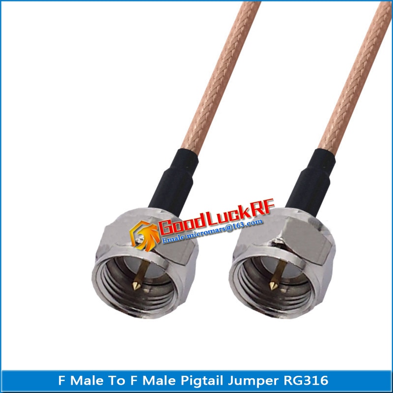 1X Pcs F Male to F Male Plug Pigtail Jumper RG316 Cable 50 ohm Low Loss 2 Dual F Male High-quality
