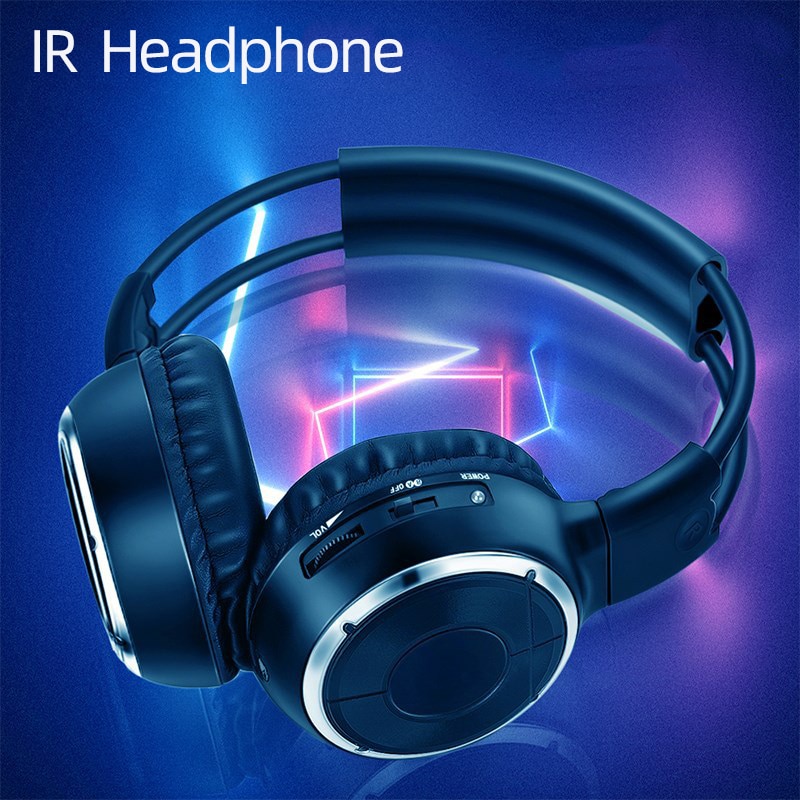 Headphones IR Infrared Headset Wireless Earphone Stereo Foldable Car Headset Indoor Outdoor Music Headphones TV Send Audio Cable