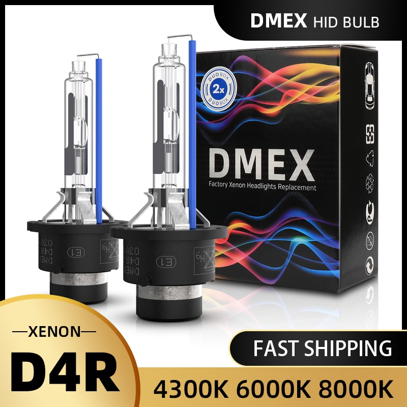 DMEX Upgraded OEM 12V 42V D4R Xenon HID Headlight Bulbs 4300K 5500K 6000K 8000K 66450 42406 P32d-6 Headlamp Replacement