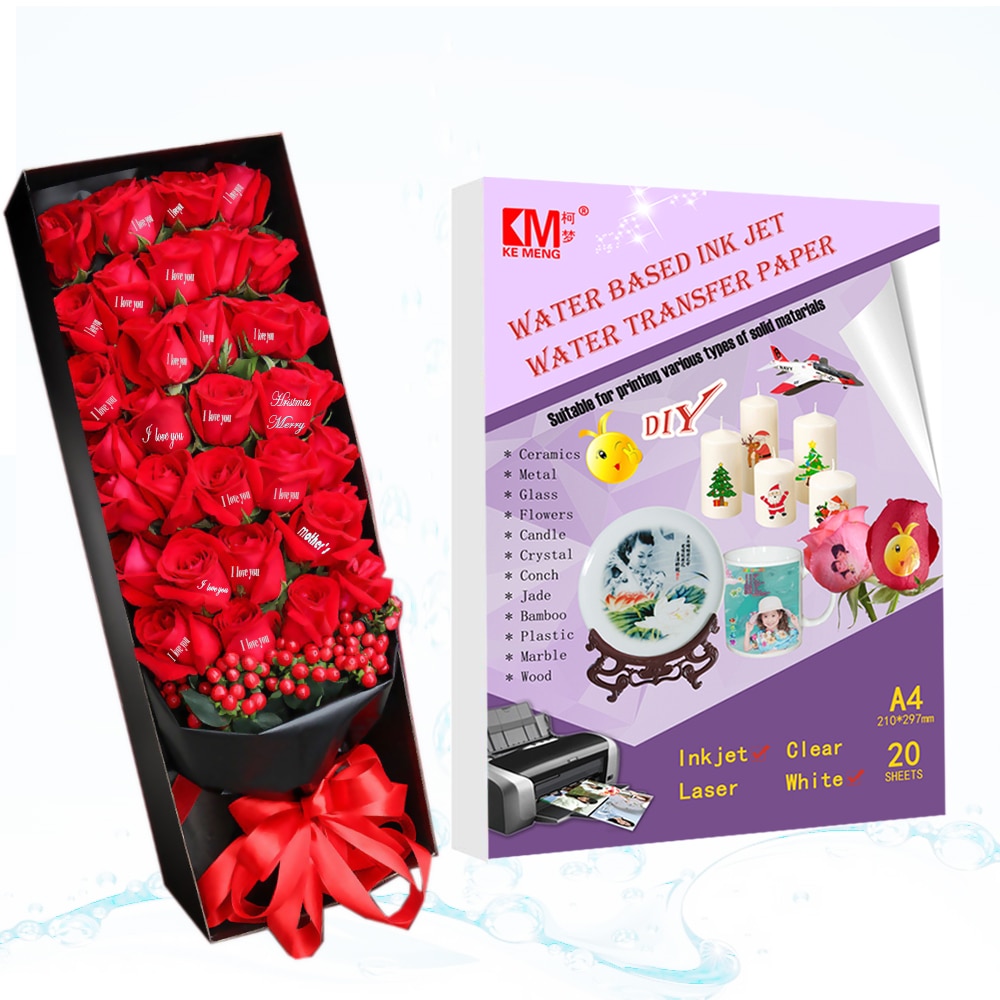 Factory High Quality Water Slide Decal A4 Sublimation Inkjet Transfer Pape Design Transfer Film For Glass Ceramic