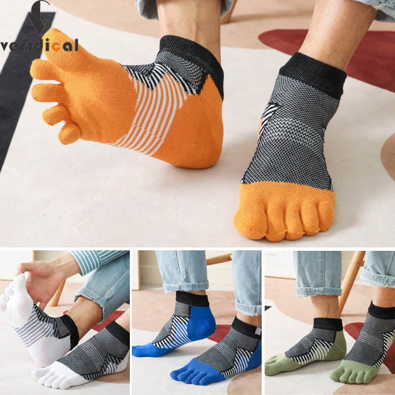 Athletic Sport Five Finger Socks Boat Bright Color Pure Cotton Mesh Breathable Fashion Harajuku Happy No Show Socks With Toes