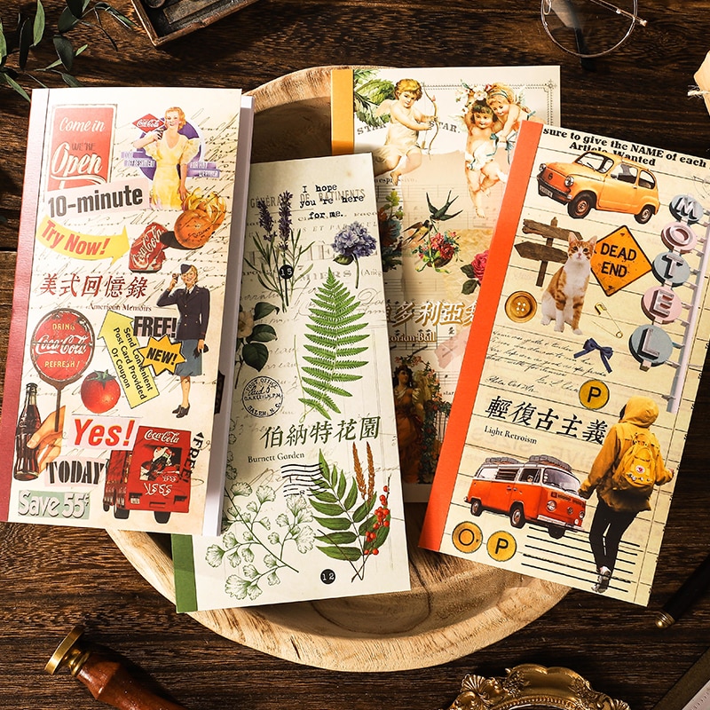 Journamm 20pcs/lot Reto Decor Stickers Book Washi Paper Bullet Journaling DIY Scrapbooking Collage Album Stationery Art Stickers