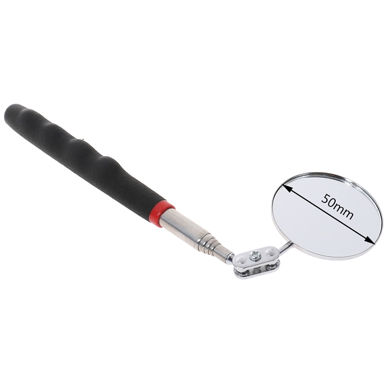 1Pc 50mm Car Telescopic Detection Lens Inspection Round Mirror 360 Repair Tool Stainless steel