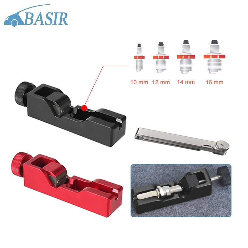 Auto Car Universal Spark Plug Gap Tool Electrode Compresses 10mm 12mm 14mm 16mm with 14-Blade Feeler Gauge 0.02-1.00mm