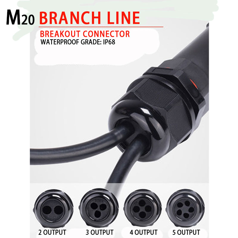 IP68 Waterproof Connector Assembly Type Wire And Cable Breakout Connector 2/3/4/5PIN Outdoor LED Lighting Sealed Connector 1PCS