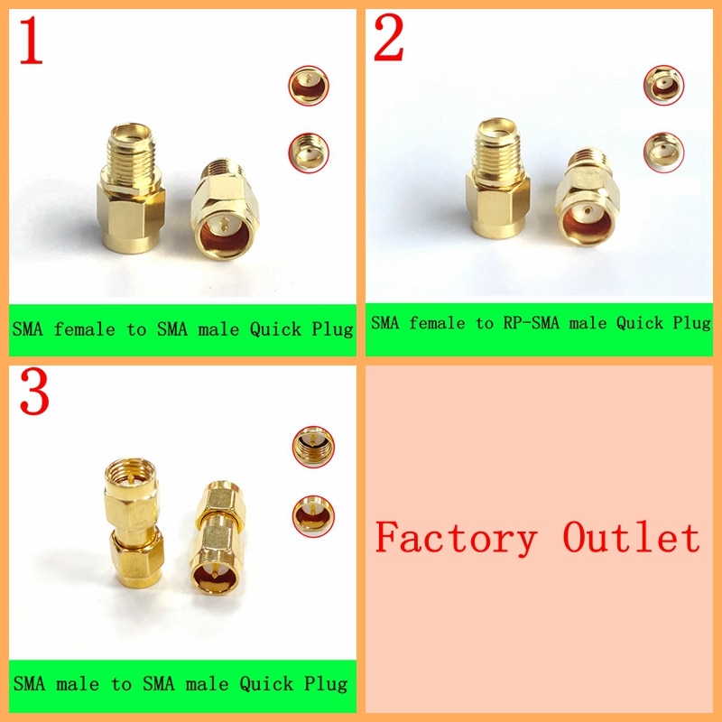 2Pcs/lot SMA To SMA Quick Plug Connector SMA To SMA Male Plug & Female Jack Straight Adapter RF Coaxial Connector High Quali
