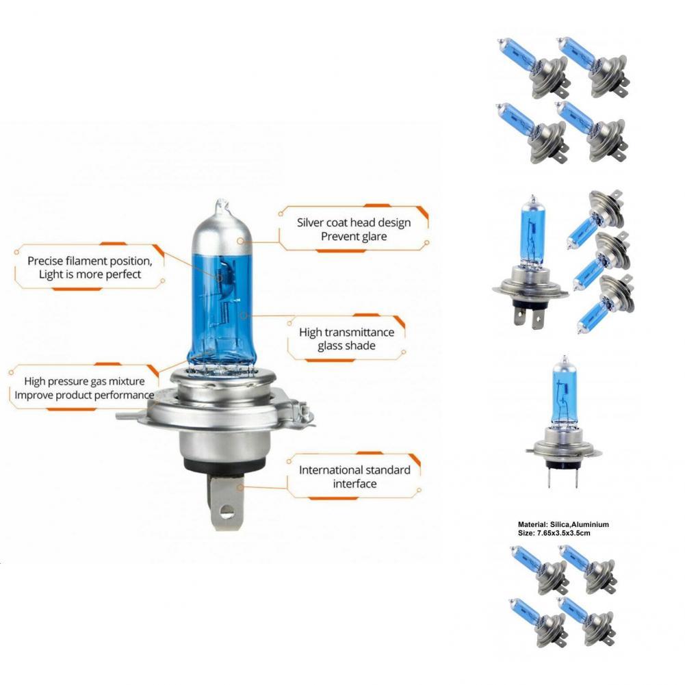 4Pcs Excellent Car Halogen Fog Light Easy Installation 6000K Car Halogen Light 100W Car Halogen Fog Light
