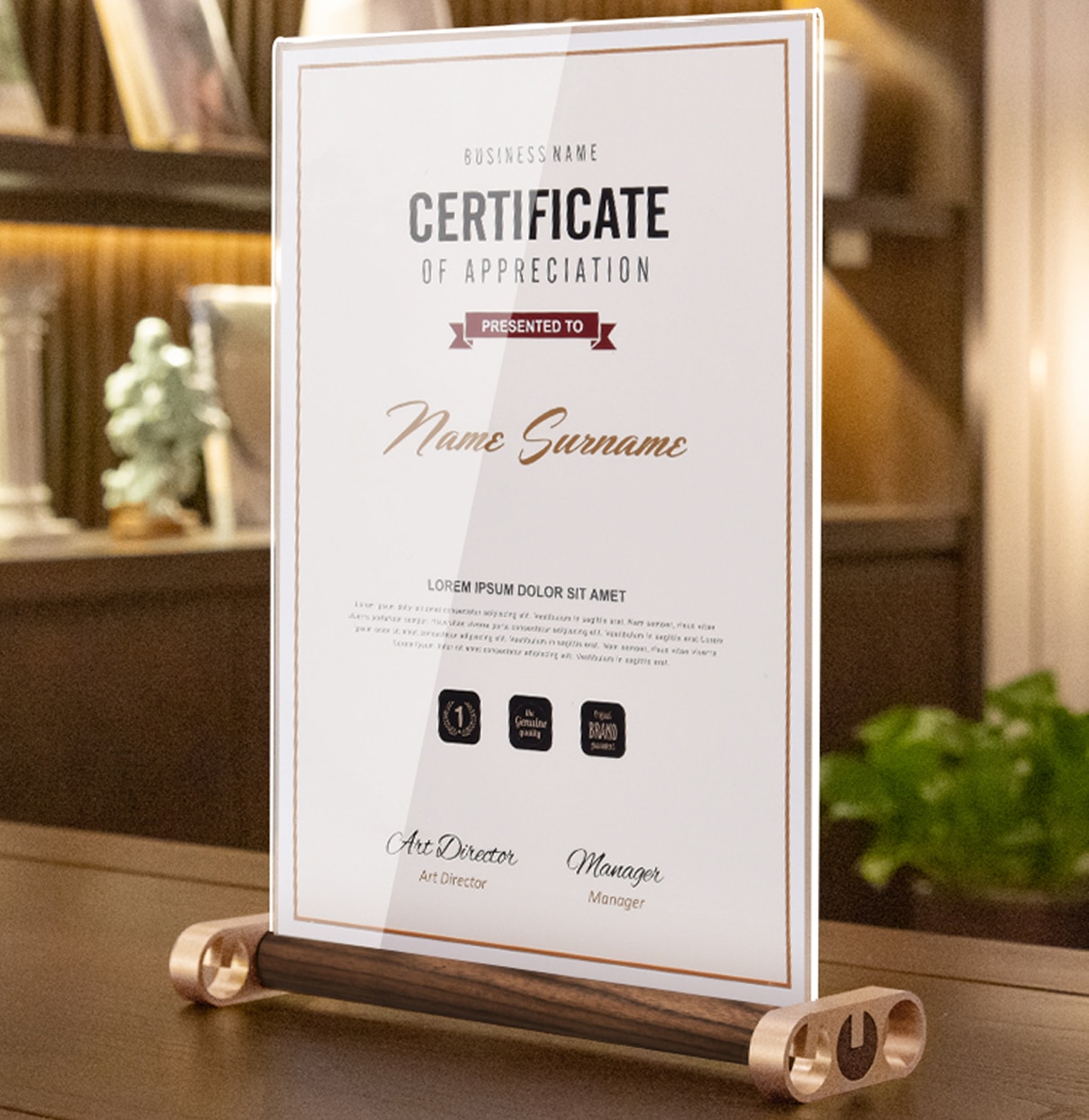 A4 slant store shop market High quality 2022 table card product picture sign wood metal acrylic sign holder display stand