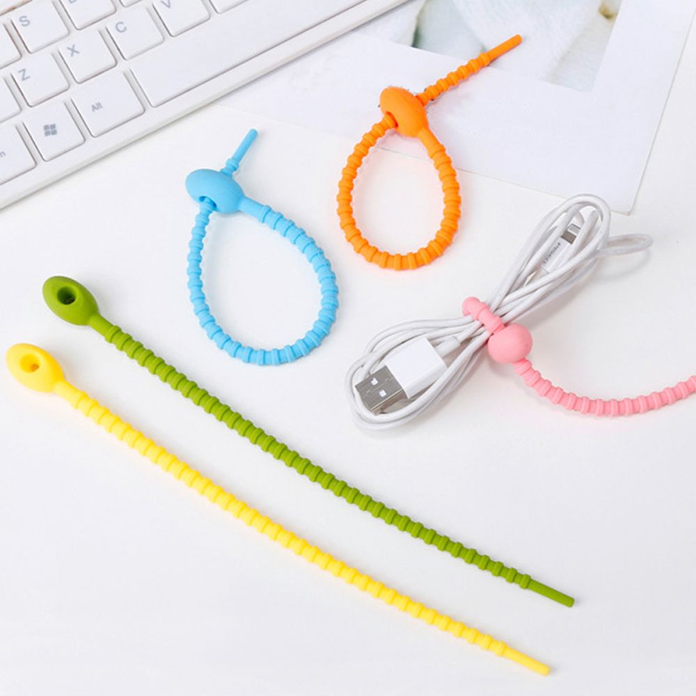 Multifunctional Cable Cord Winder Ties Silicone Colorful Cable Winder Cable Tie Strap Headphone Harness Winder Desktop Organizer
