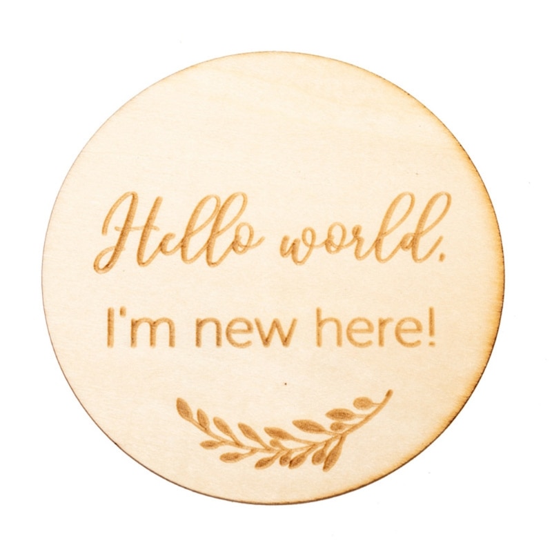 Baby Birth Announcement Cards Printed Milestone Circle Disc Months Signs Card Newborn Growth Recording Cards Handmade