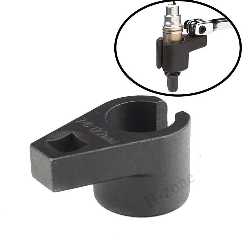 3/8" driven by 7/8" 22mm offset oxygen sensor socket Oxygen sensor removal wrench from side Access wire door tool kit