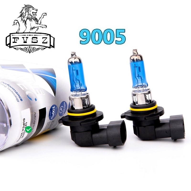 2Pcs 9005 HB3 12V 100W Cars Halogen Headlight Bulb 2400lm Super Bright White Quartz Glass Fog Light