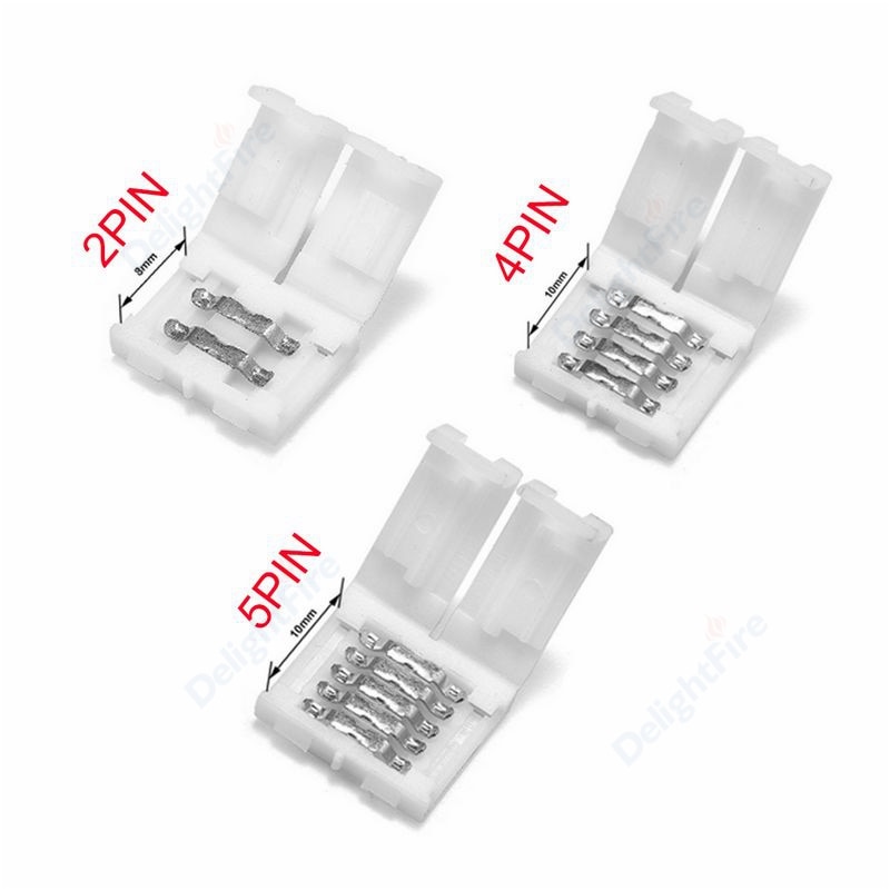 1/5pcs 2/4/5/6pin LED Strip Connector 8/10/12mm Free Soldering Connectors For 5050 3528 LED Single Color RGB RGBWW Strip Light