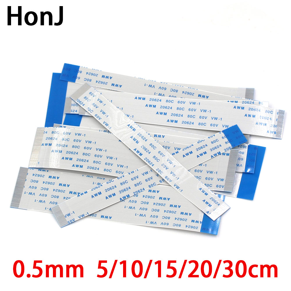 10PCS Flat flexible cable FFC FPC AWM 20624 80C 60V VW-1 FFC 0.5MM 1.0MM 4 5 8 10 14 18 20 22 24 28 30 32 38 40 45 50 54 60 Pin