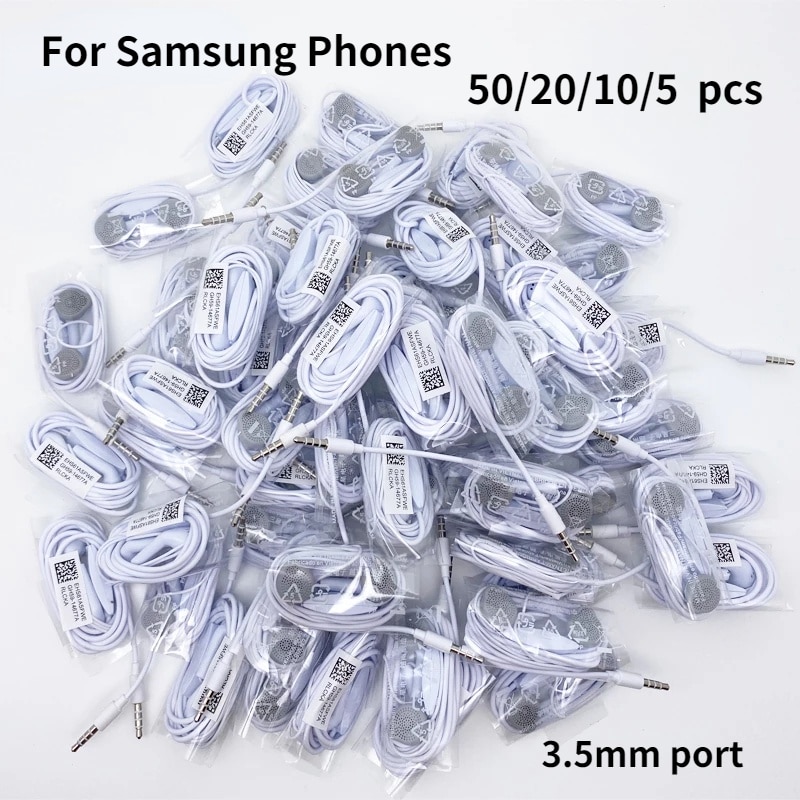 5/10/20PCS Samsung EHS61 3.5mm Wired earphones Wholesale MIC Headset for Galaxy S7/S6 Edge S8 S9 S10 Plus A30 A50 A70 наушники