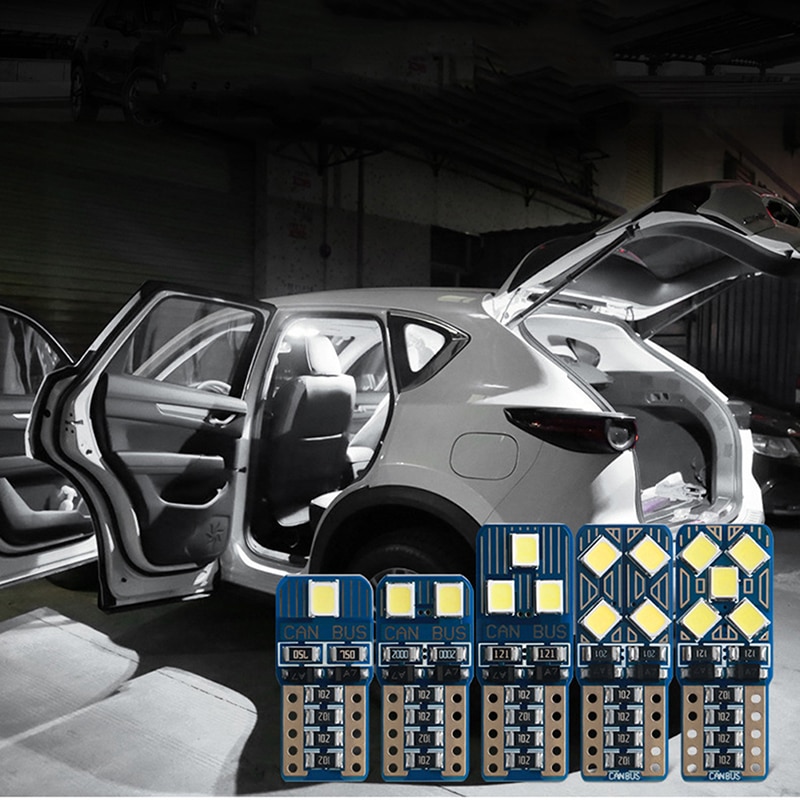 W5W T10 Car Led Signal Lamp T10 2835 2/4/6/8/10SMD Super Bright Clearance Lights Reading Lights Interior Lights 6000K 12V