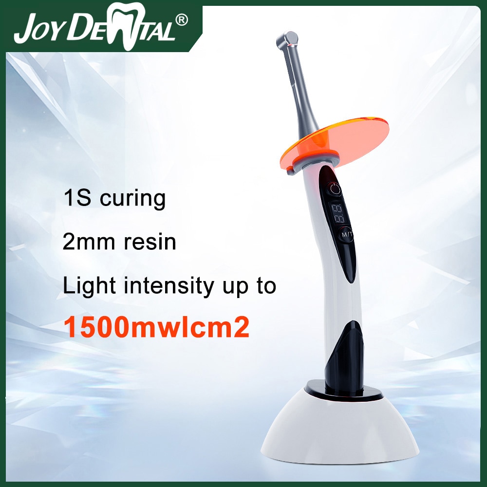 LED Dental Photopolymerizer 1 Second Cure 2mm Resin Curing Light Dental Hardcore Metal Head 3 Output Modes Dentistry Tools