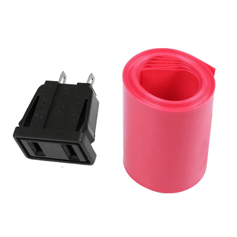 10 x US Type AC Power Socket Outlet AC 125V 15A & 1pcs 2M 50mm Width PVC Heat Shrink Wrap Tube Red for 2 x 18650 Battery