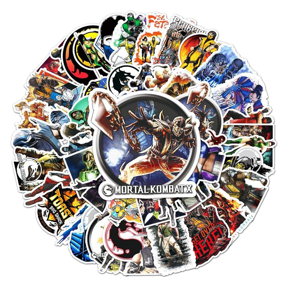 10/50Pcs Movie Fighting Mortal Kombat Graffiti Stickers Computer Mobile Phone Skateboard Suitcase Fan party Gift Sticker
