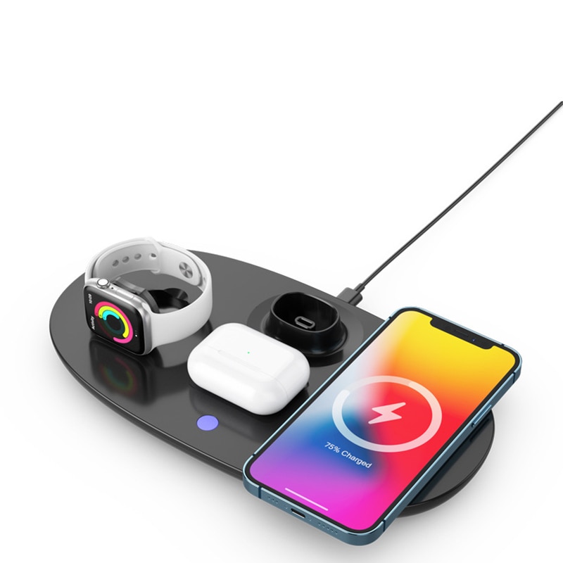 4 In 1 15w Qi Quick Wireless Charger Pad Usb Micro Usb Fast Charging Desk Mobile Phone Charging Station For iPhone Samsung