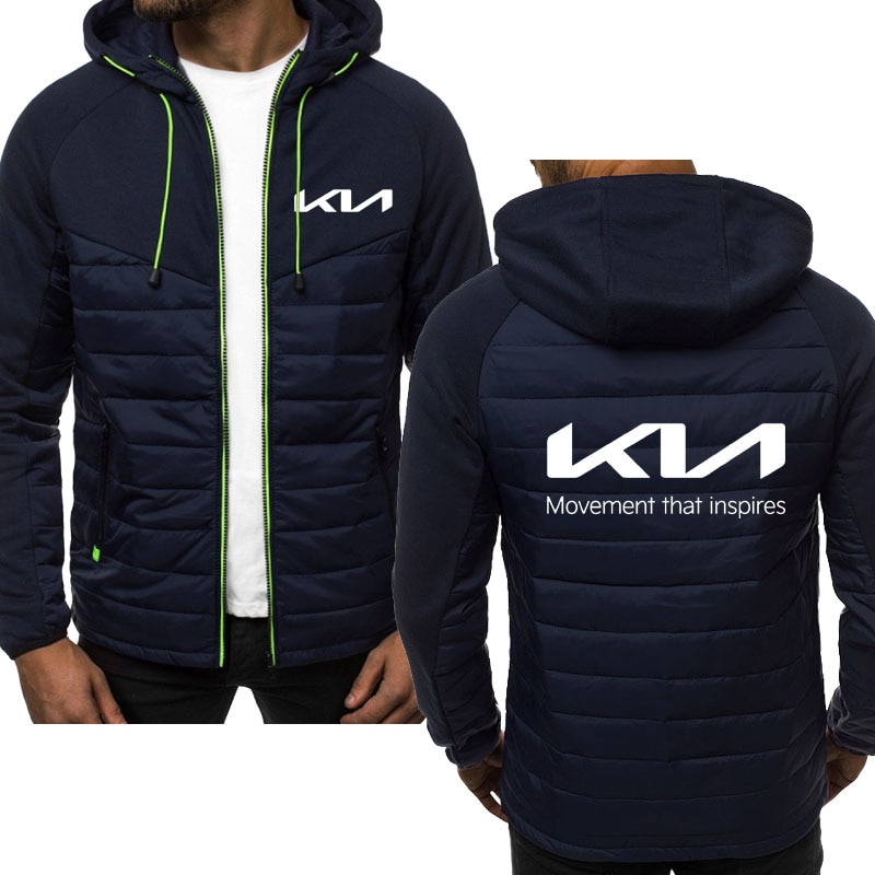 Spring autumn cotton Men's Zip Sweatshirt coat Men's Jackets new kia car logo print jackets coat Fashion Branded Men&a
