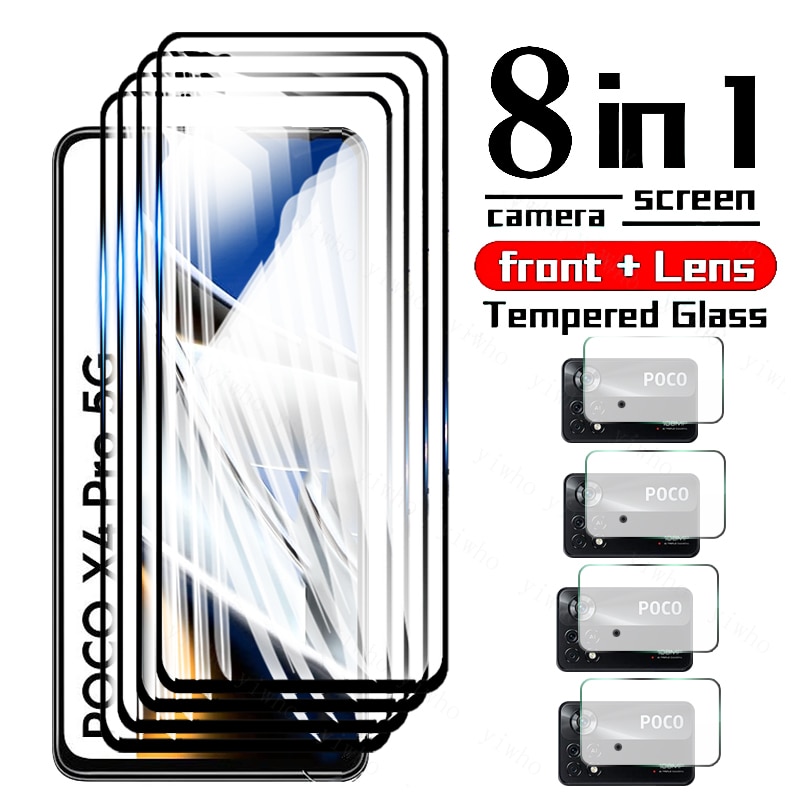 For Xiaomi Poco X4 Pro 5G Glass Full Cover Screen Protective Glass for Xiaomi Poco M4 Pro X3 Nfc Camera Glas for Xiaomi Poco M5s
