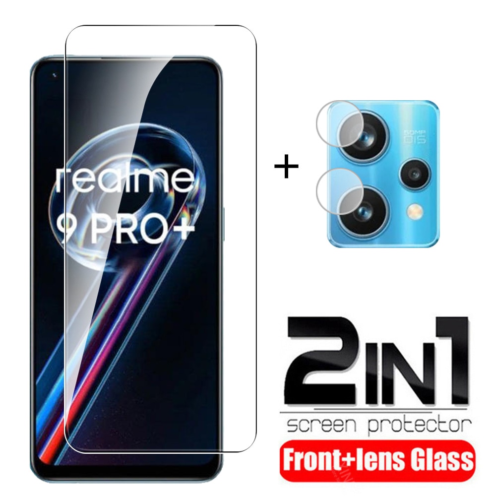 2in1 Tempered Glass For Realme 9 Pro+ Screen Protector For OPPO Realme 9 Pro Plus Realmy 9Pro Camera Lens Protective Film Cover