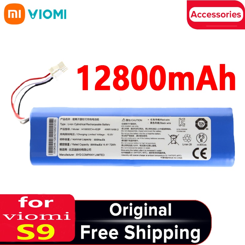 For Viomi S9 Original Accessories 12800mAh Lithium Battery Rechargeable Battery Pack is Suitable For Repair and Replacement