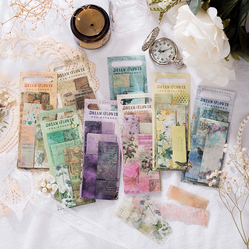 45Pcs Diary Sticker Scrapbooking dream flower Planner Japanese Junk Journal Kawaii Decorative Stationery