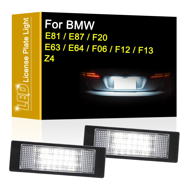 LED Number Plate Lamp For BMW 1-Series E81 E87 F20 6-Series E63 E64 F06 F12 F13 Z4/E85 K48 White License Plate Light Assembly