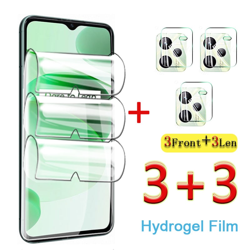 Realmy C35 Hydrogel Film Glass for OPPO Realme C21 C25Y C25 C25s C20 C17 C15 C12 C11 Screen Protector Protective Lens Phone Case