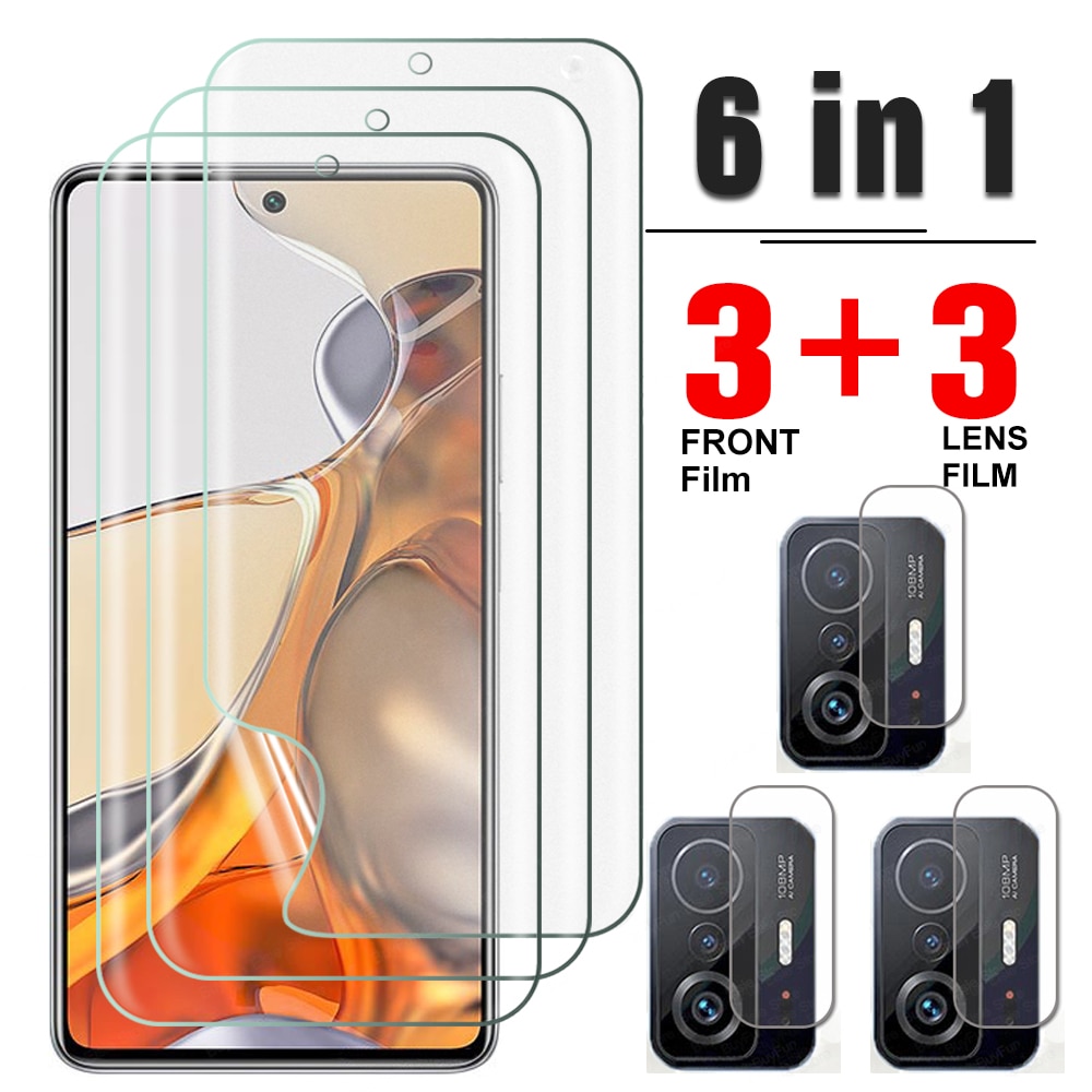 6 in 1 Hydrogel Film for Xiaomi 11T Pro Soft Front Screen Protector film for Xiaomi 11T 11tpro mi11t pro safety not glass