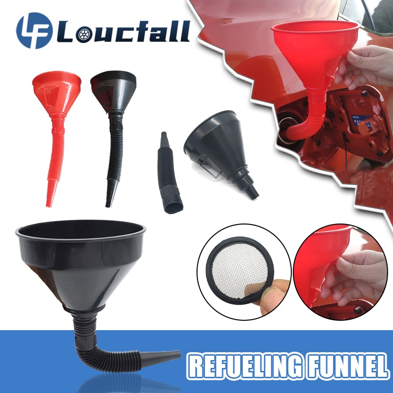 2PCS Refueling Funnel with Filter Motorcycle Gasoline Engine Car Motorcycle 2 in 1 Refueling Funnel Fuel Filling Funnel Tool