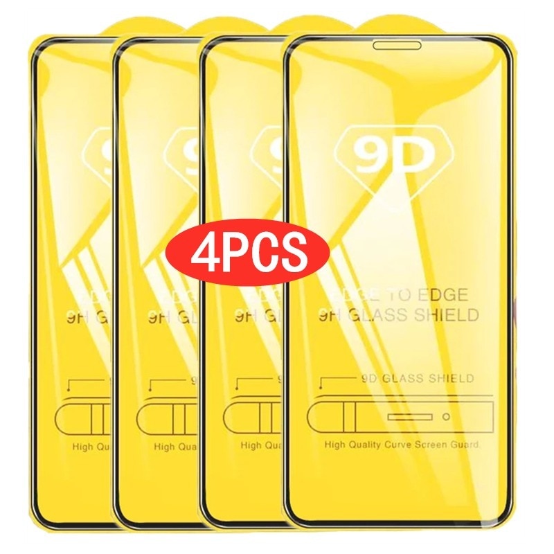 2/4PCS 9D Screen Protector Tempered Glass for IPhone 13 12 11 Pro Max Protective Glass for IPhone X XR XS Max 7 8 6S Plus 12Pro