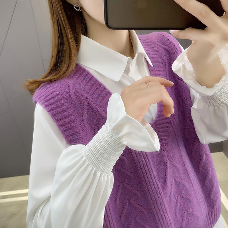 Women Sweater Vest Spring 2022 Autumn Women Short Loose Knitted Sweater Sleeveless Ladies V-Neck Pullover Tops Female Outerwear