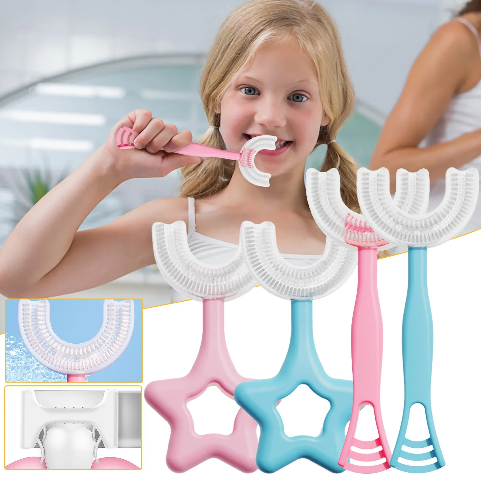 Children's U-shape Toothbrush 360° Thorough Cleansing Baby Soft Infant Tooth Teeth Clean Brush Baby Oral Health Care Toothb