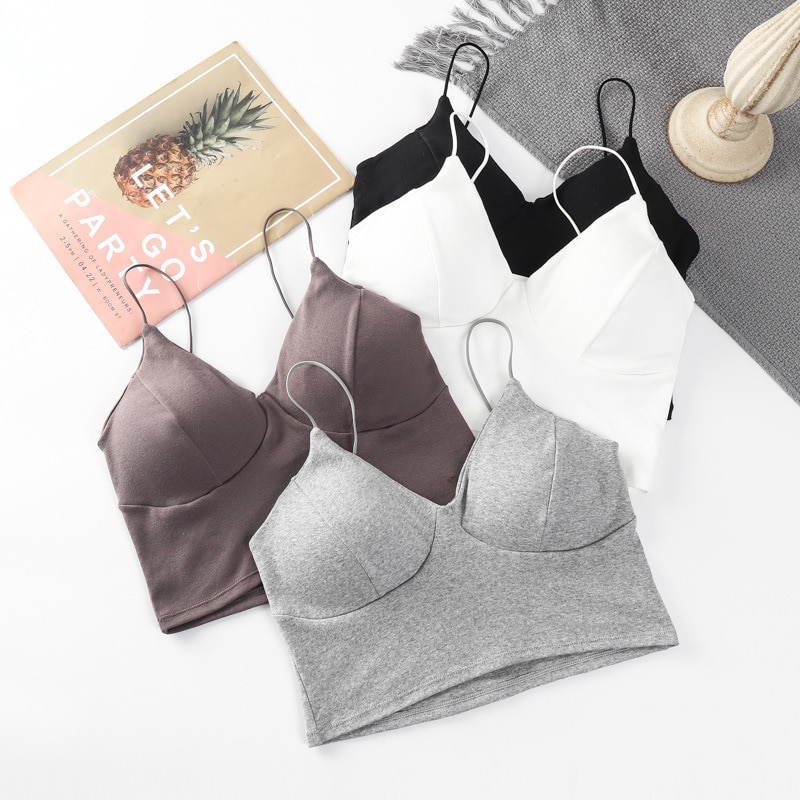 Sexy Women Tube Tops Crop Top Underwear Sports Wrap Top Streetwear Camis Wireless Bralette Female Bandeau Top Bra Removable Pad
